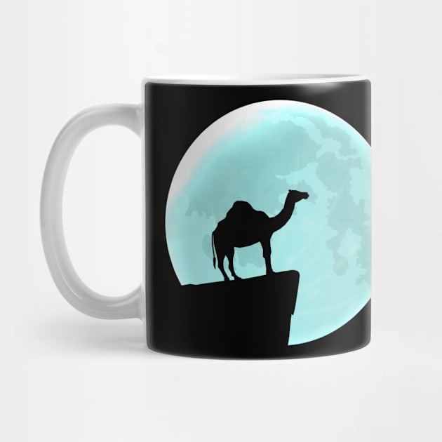 Camel Silhouette With Moon Gift by Aliaksandr